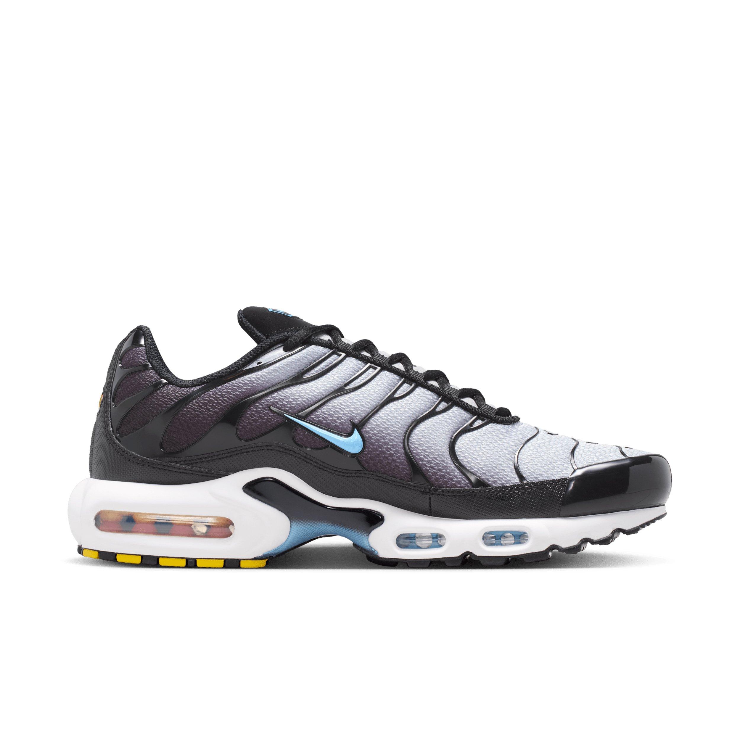 Nike Air Max Plus "Black/Light Smoke Grey/White/Football Blue" Men's Shoe - BLACK/LT GREY/WHITE/BLUE